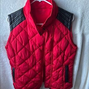 Marc New York Red Quilted Vest with Black Accents
